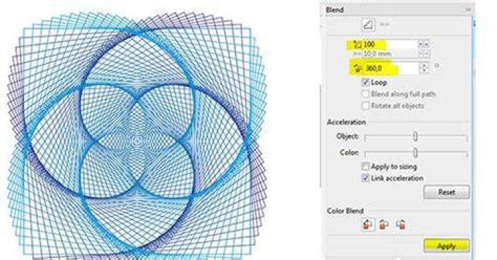 How do I blend images in CorelDraw?