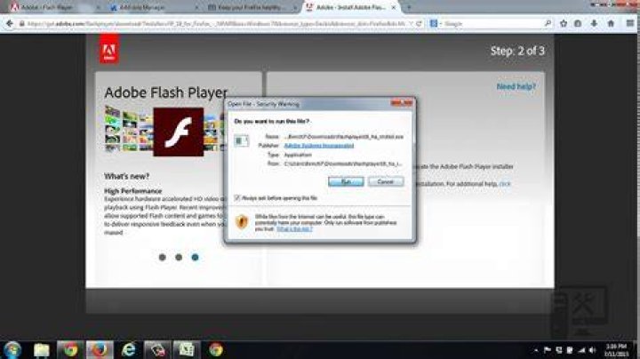How do I enable Adobe Flash Player on Firefox?