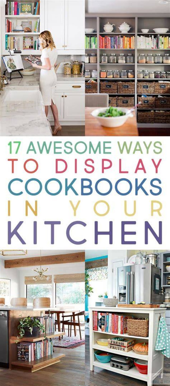 How do you organize cookbooks on a shelf?