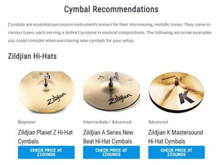What are the different types of Zildjian cymbals?