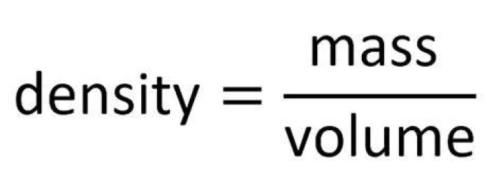What is density equals mass over volume?
