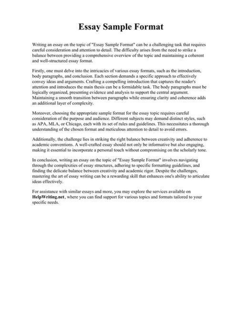 What is full essay format?
