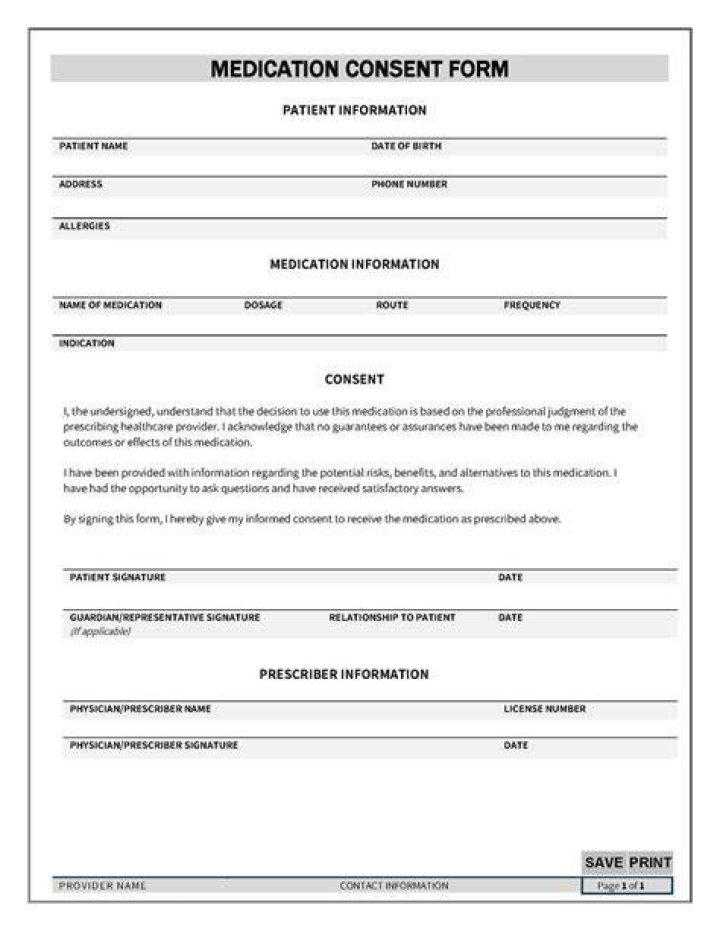 What is medication consent form?
