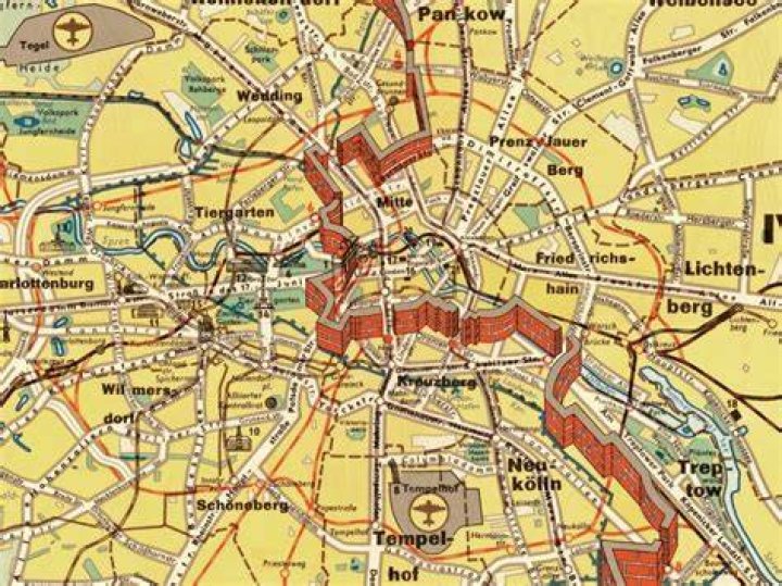 Where was the old Berlin Wall located?